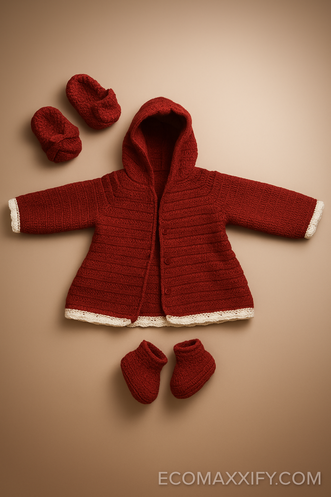 Premium Hand-Knitted Baby Winter Hoodie Set