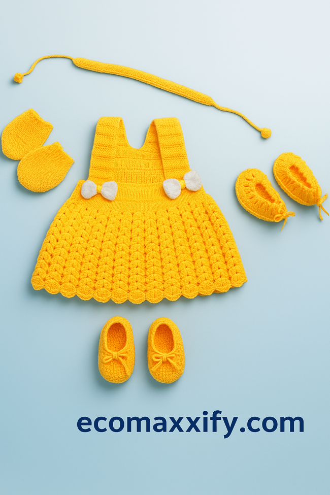 Sunny Yellow Crochet Baby Dress