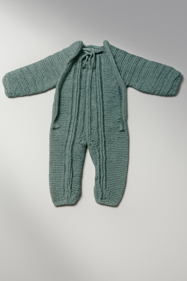 Premium Hand-Knitted Baby Romper - Soft Wool Full Sleeve Jumpsuit (0-12 Months) - Image 3