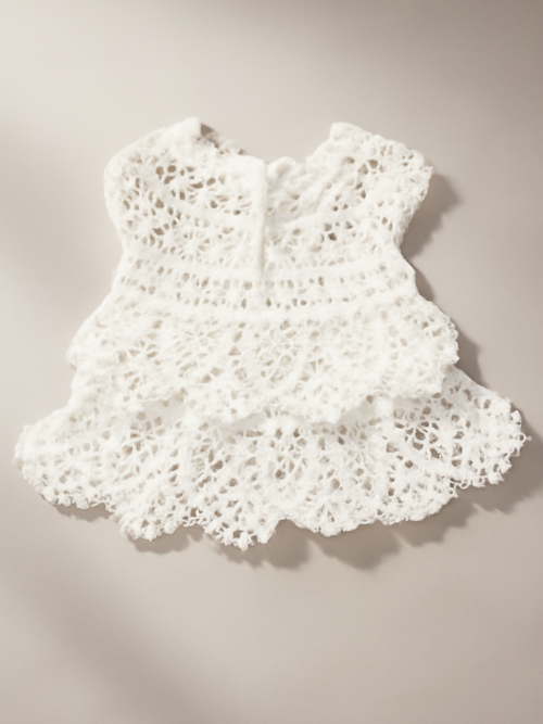 Elegant White Crochet Lace Baby Dress for Special Occasions
