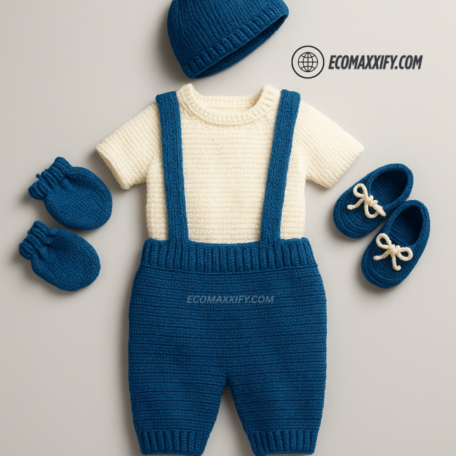 Stylish Hand-Knitted Baby Boy Outfit