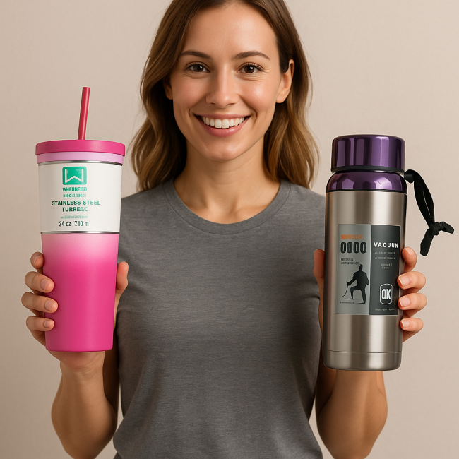 Mountain Good Vacuum Travel Flask (Purple Cap) - Image 2