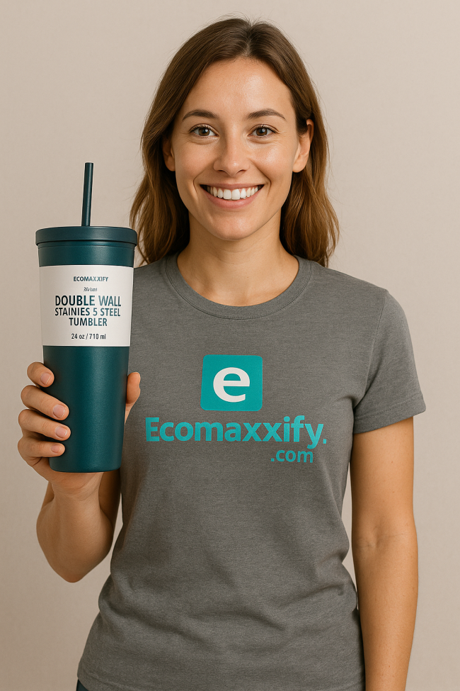 Ecomaxxify Double Wall Stainless Steel Tumbler – 710 ml (Pink Ombre) - Image 2